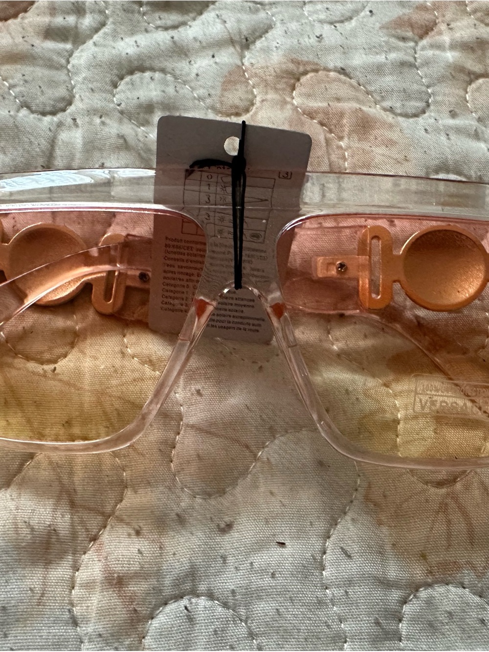 Transparent Pink Oversized Shield Sunglasses